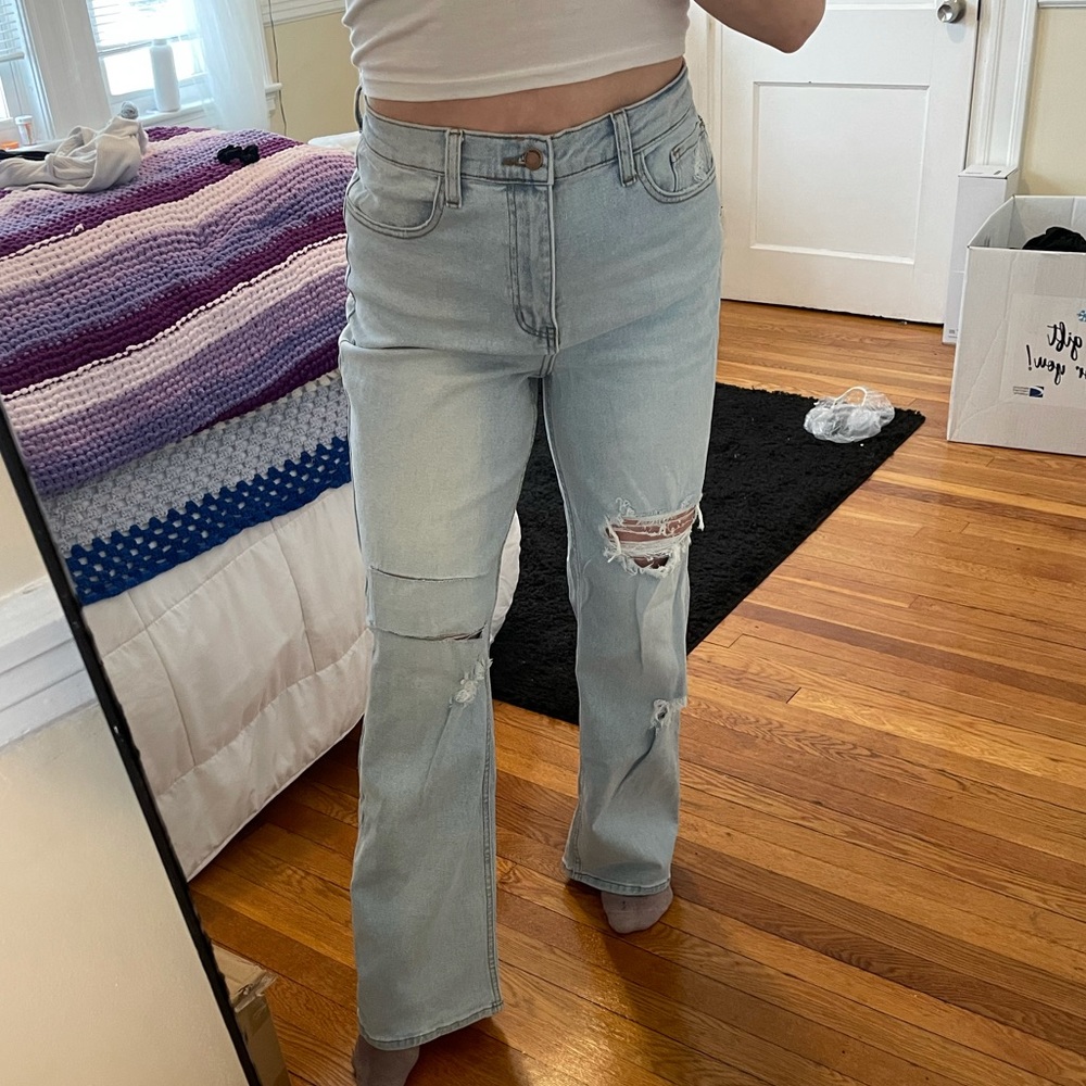Wide Leg Light Blue Jeans